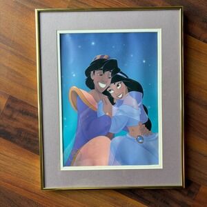 Vintage 1993 Disney Store Aladdin Jasmine Commemorative Lithograph Framed 11x14